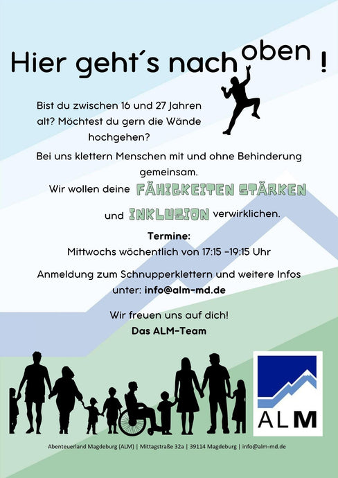 Inklusives Kletterprojekt für 16 bis 27